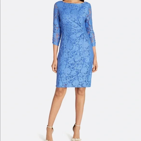 chinese dress ladies Elie Tahari black and blue guipure lace dress, size 6, NEW WITH TAGS! main image 0